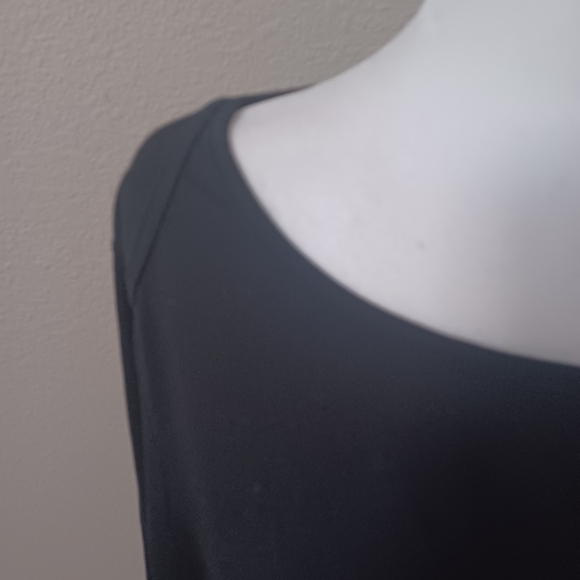 DG2 Diane Gilman Black Combo Hi-Low Hem Peplum Top Plus Size 1X - Picture 6 of 11